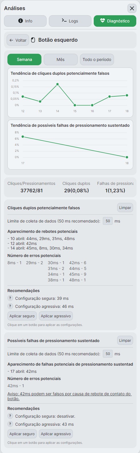 Captura da interface do MouseZen Pro em português do Brasil