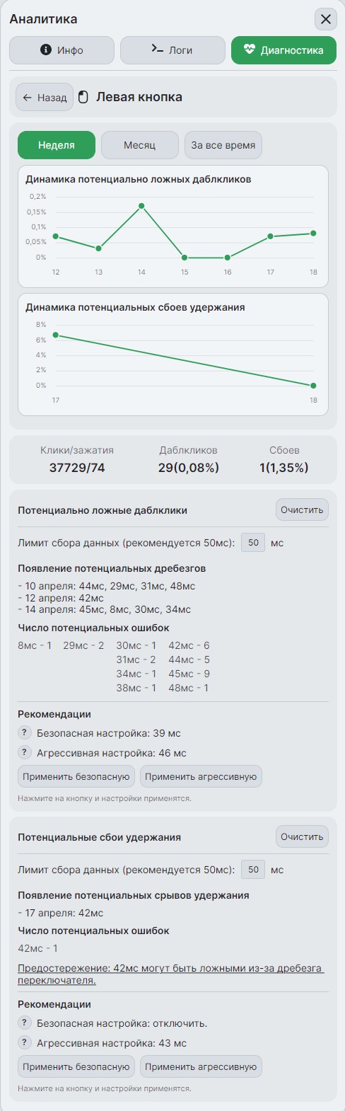 Скриншот интерфейса MouseZen Pro на русском
