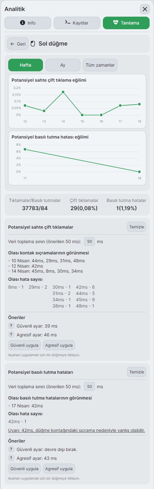 MouseZen Pro arayüzünün Türkçe ekran görüntüsü